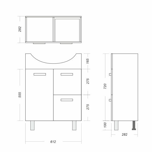 Тумба напольная Sanita Luxe Best 65 BSTSLCW65194F1